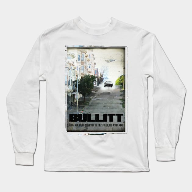 Bullitt retro travel art print Long Sleeve T-Shirt by 2ToastDesign